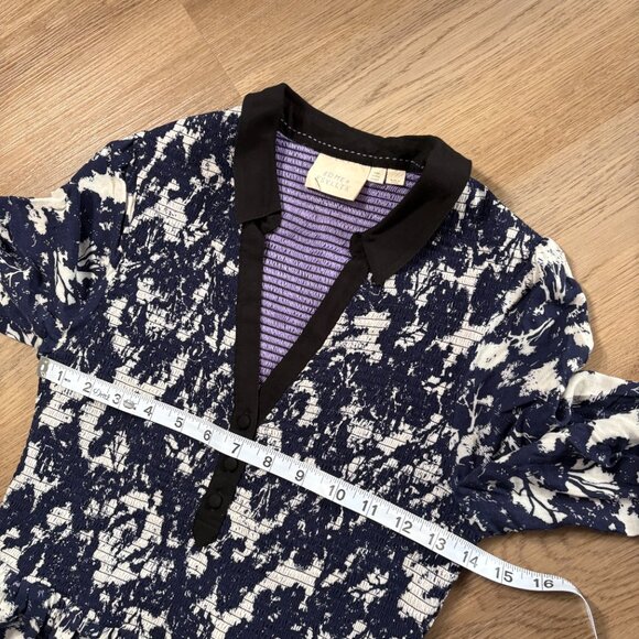 Anthropologie Sketchbook Shirt Dress size 6 P petite Edme & Esyllte navy white S - Picture 8 of 10
